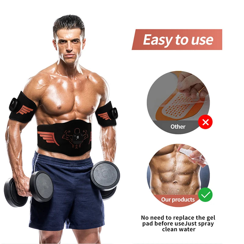 EMS Muscle Stimulator Abdominal Trainer Abs Toner Arm Belly Leg Exercise Workout Lose Weight Fat Burn Home Gym Fitness